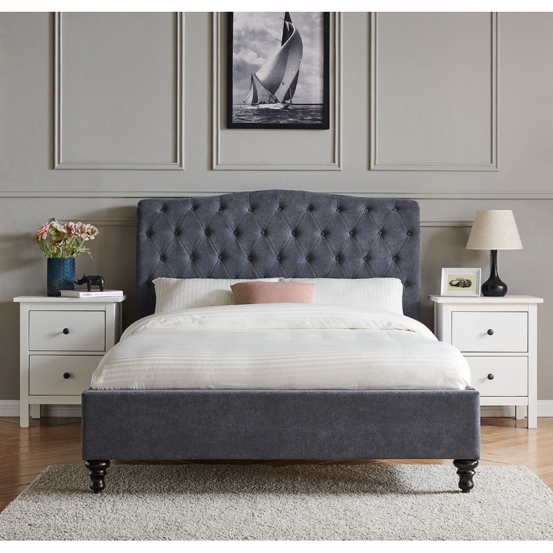 LL Rosa Dark Grey 4ft6 Double bed Frame